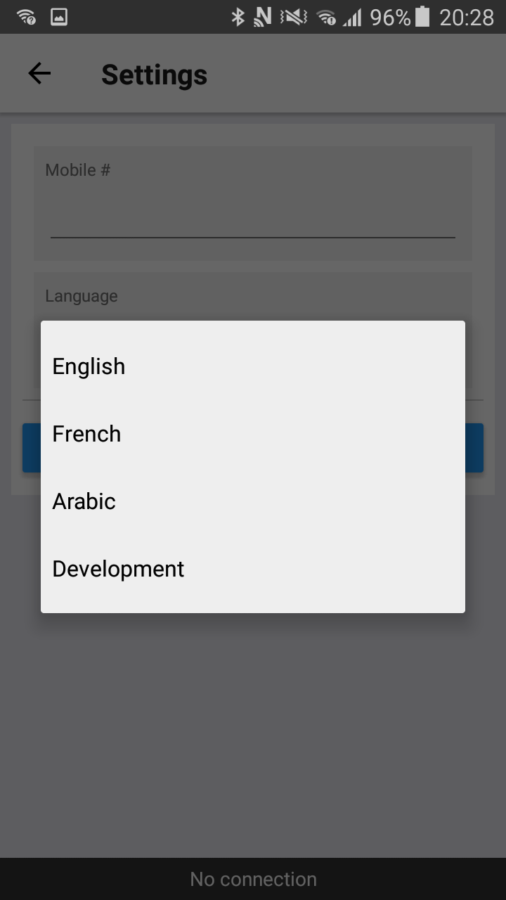 Language options